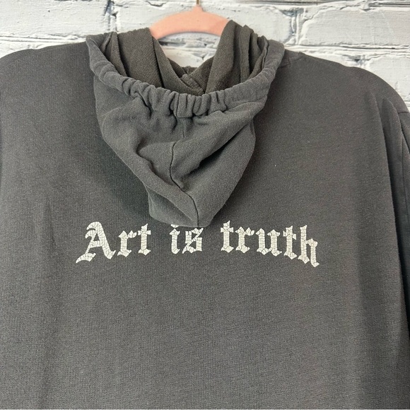 ZADIG & VOLTAIRE Mens Charcoal Gray Zip-Up Cotton-Modal Hoodie Sweatshirt XL - Picture 4 of 12